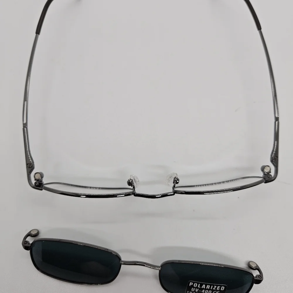 NEW Frame Korea gunmetal wire rimmed glasses with magnetic sunglasses FOR FRAMES